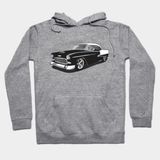 1955 Black Chevy Bel Air Print Hoodie